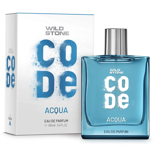 WILD STONE CODE Acqua Eau De Parfum for Men, 100ml, Fresh Sparkling Energising Fragrance