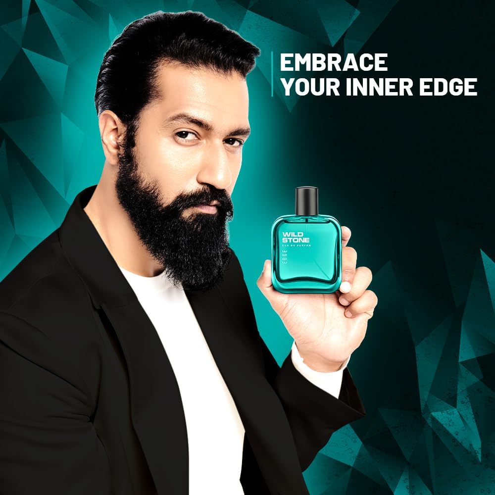 Wild Stone Edge Eau de Parfum for Men, 100ml, Woody Amber Scent - front view