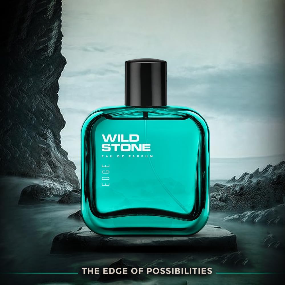 Wild Stone Edge Eau de Parfum for Men, 100ml, Woody Amber Scent - packaging