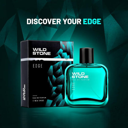 Wild Stone Edge Eau de Parfum for Men, 100ml, Woody Amber Scent - label detail