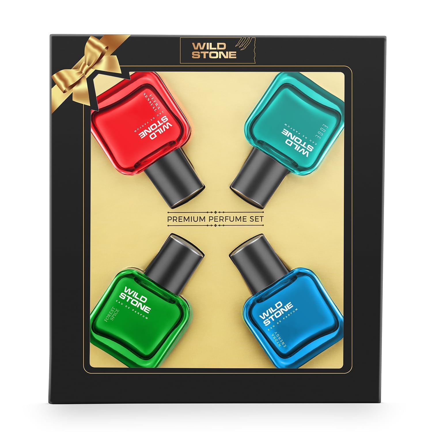 Wild Stone Men's Perfume Set, 4 Scents (30ml Each) - Edge/Forest Spice/Hydra Energy/Ultra Sensual