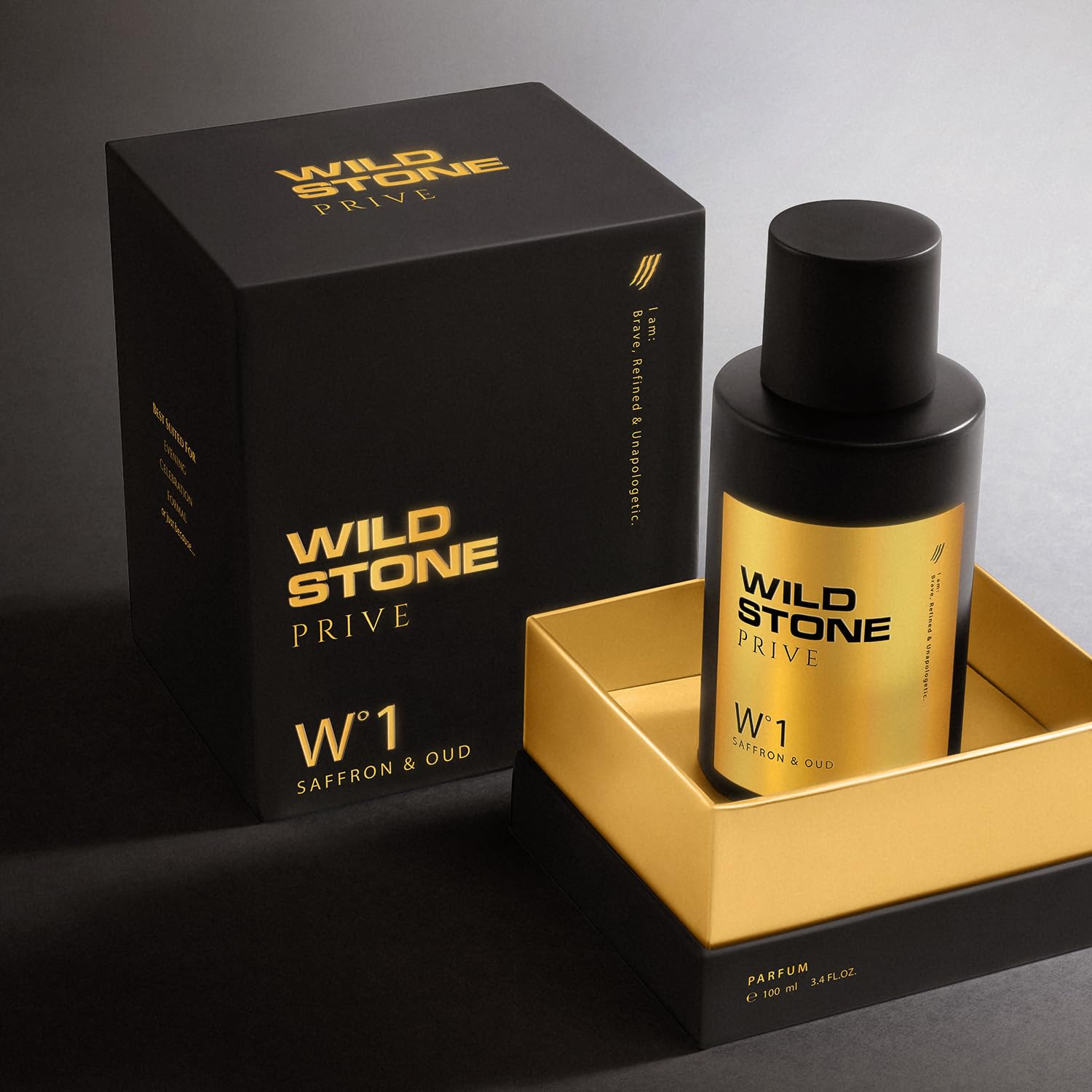 Wild Stone Prive Parfum for Men, 100ml, Over 20% Concentration, McNROE Consumer Products - front view (14)