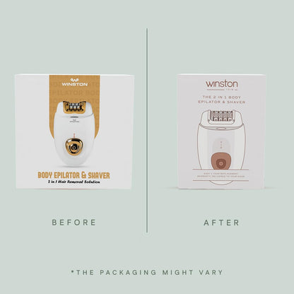 WINSTON Rechargeable Body Epilator and Shaver for Women, Mini Portable Electric Hair Remover, 90 Min Runtime - label detail