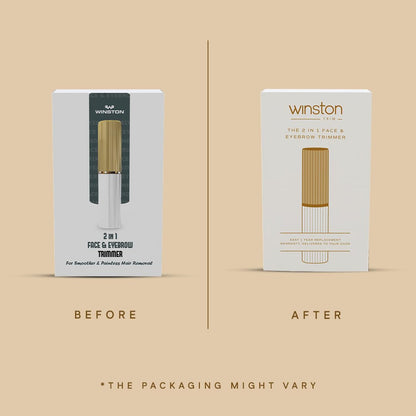 WINSTON Rechargeable Electric 2-in-1 Face and Eyebrow Trimmer for Women, White, Multi-Grooming Trimmer