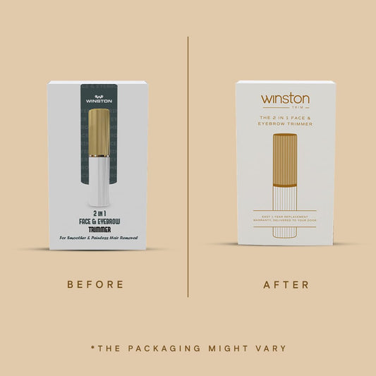 WINSTON Rechargeable Electric 2-in-1 Face and Eyebrow Trimmer for Women, White, Multi-Grooming Trimmer