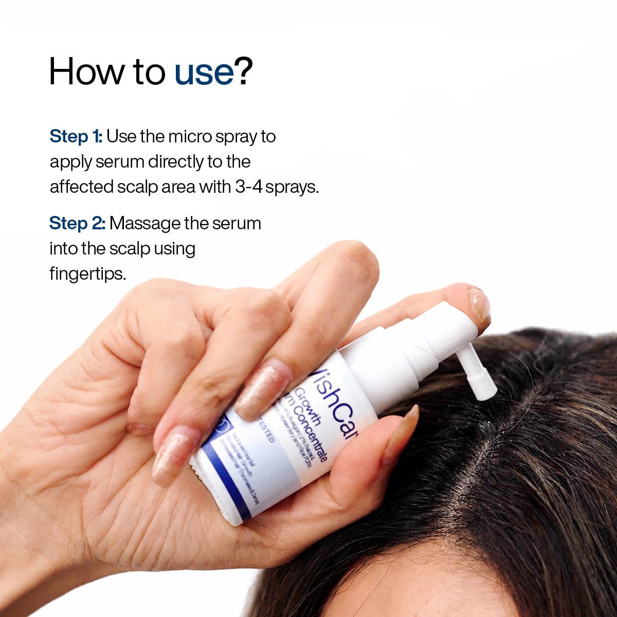 WishCare Hair Growth Serum Concentrate with Resdensyl, Anagain, Caffeine, Biotin, Keratin & Rice Water, Leave-On Formula - in