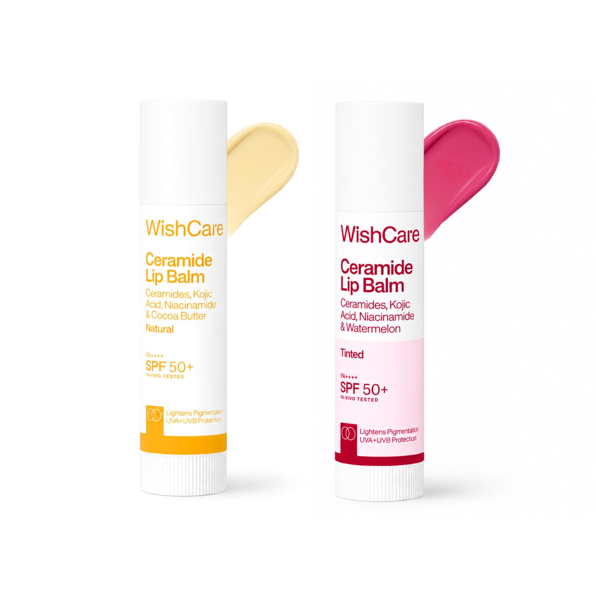 WishCare Lip Balm Combo, Tinted and Untinted, with Kojic Acid & Niacinamide, Hydrating Lip Balm Set