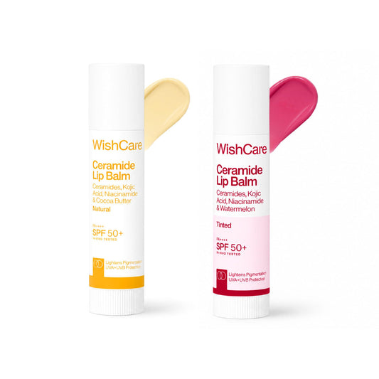 WishCare Lip Balm Combo, Tinted and Untinted, with Kojic Acid & Niacinamide, Hydrating Lip Balm Set