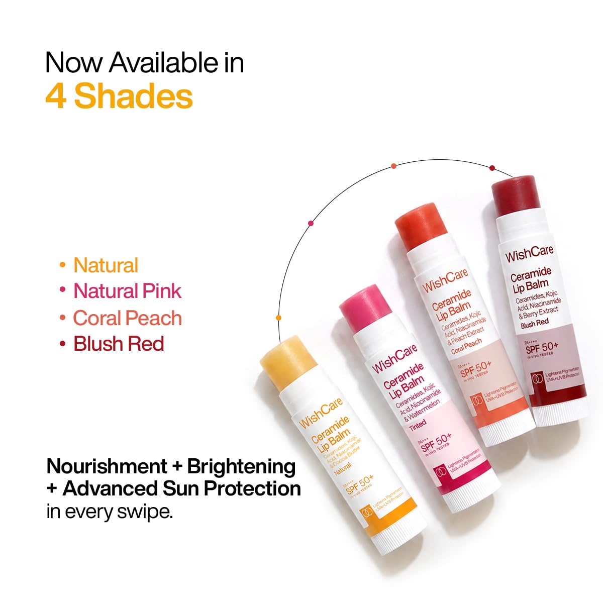 WishCare Lip Balm Combo, Tinted and Untinted, with Kojic Acid & Niacinamide, Hydrating Lip Balm Set - close-up detail