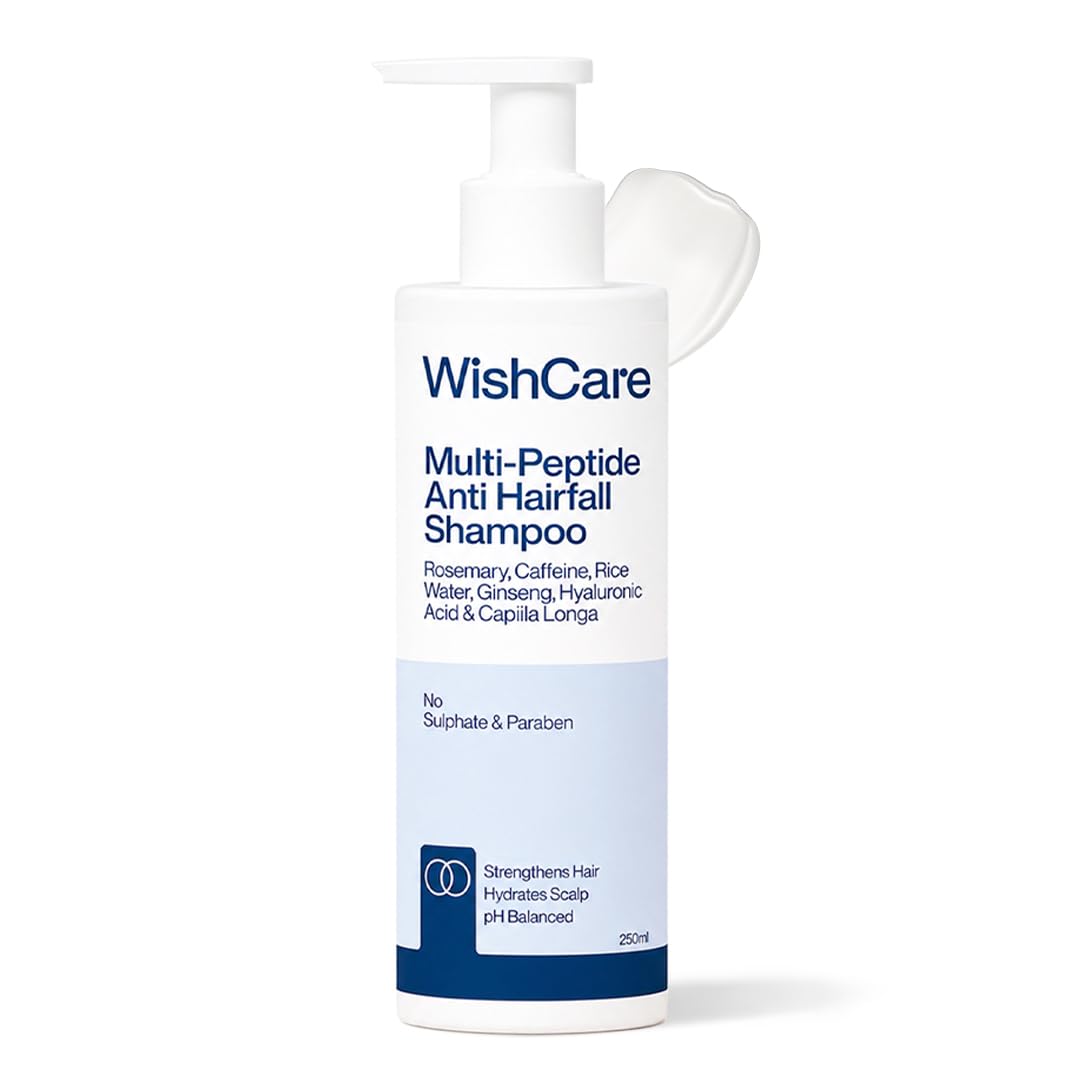 WishCare Multi Peptide Shampoo & Conditioner Combo, with Rice Water Rosemary Hyaluronic Acid Caffeine, Sulfate-Free Paraben-F
