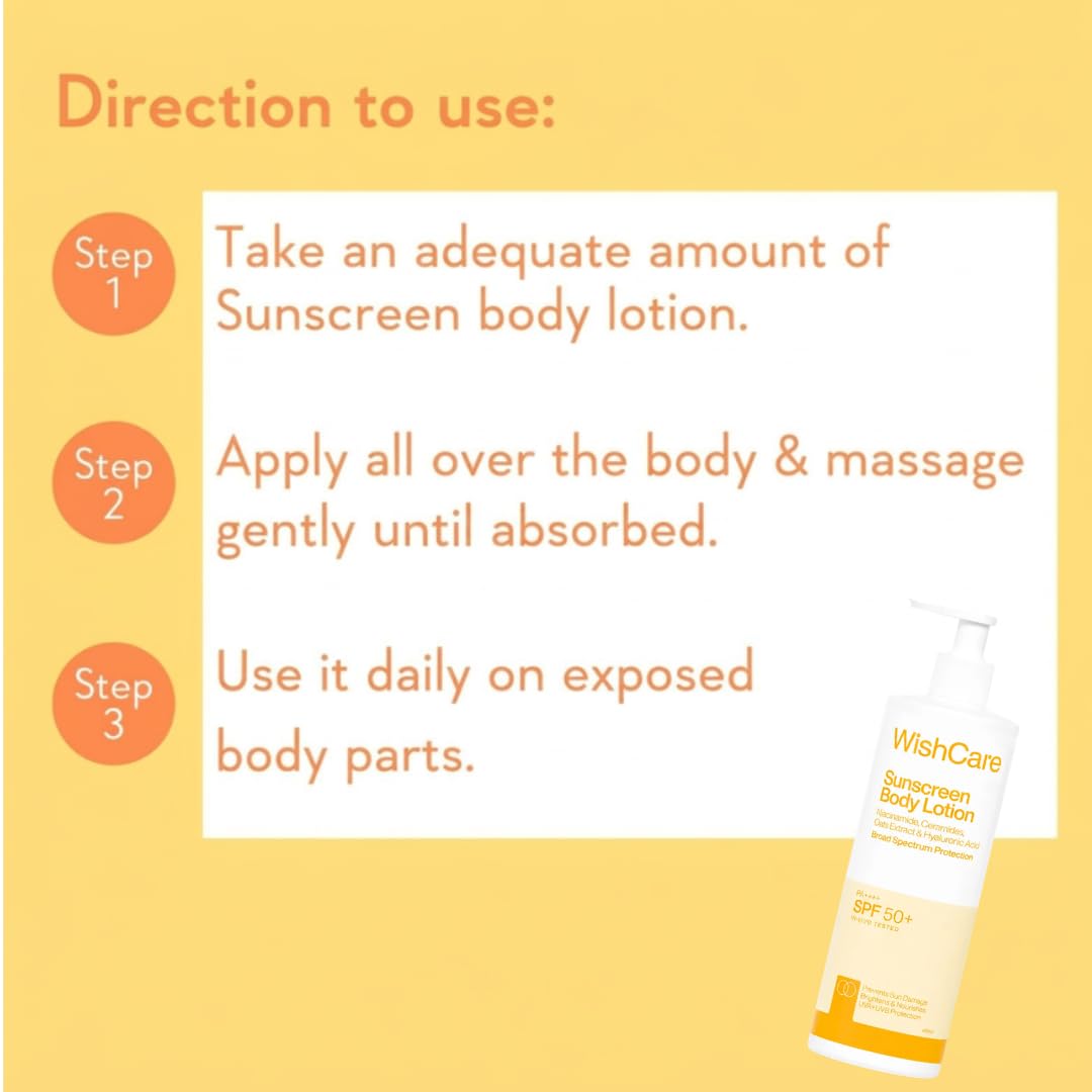 WishCare SPF 50 PA++++ Sunscreen Body Lotion, In-Vivo Tested, Oxybenzone-Free, Vegan, Fragrance-Free - packaging (21)