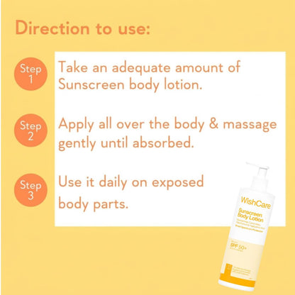 WishCare SPF 50 PA++++ Sunscreen Body Lotion, In-Vivo Tested, Oxybenzone-Free, Vegan, Fragrance-Free - packaging (21)