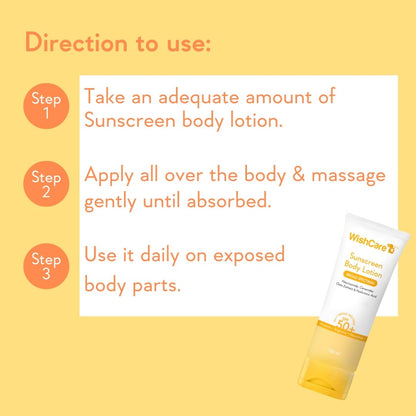 WishCare SPF 50 PA++++ Sunscreen Body Lotion, In-Vivo Tested, Oxybenzone-Free, Vegan, Fragrance-Free - close-up detail