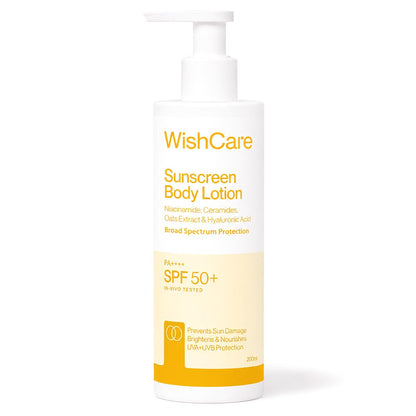 WishCare SPF 50 PA++++ Sunscreen Body Lotion, In-Vivo Tested, Oxybenzone-Free, Vegan, Fragrance-Free (6)