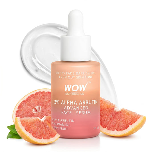 WOW Skin Science 2% Alpha Arbutin Advanced Face Serum with 5% Niacinamide and Grapefruit, 30 ml