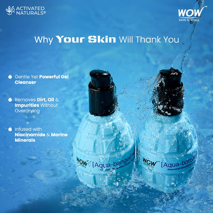 WOW Skin Science Aqua-Banger Face Wash, Hydrating Cleanser with Watermelon Hyaluronic Acid and Omega, 150ml - packaging