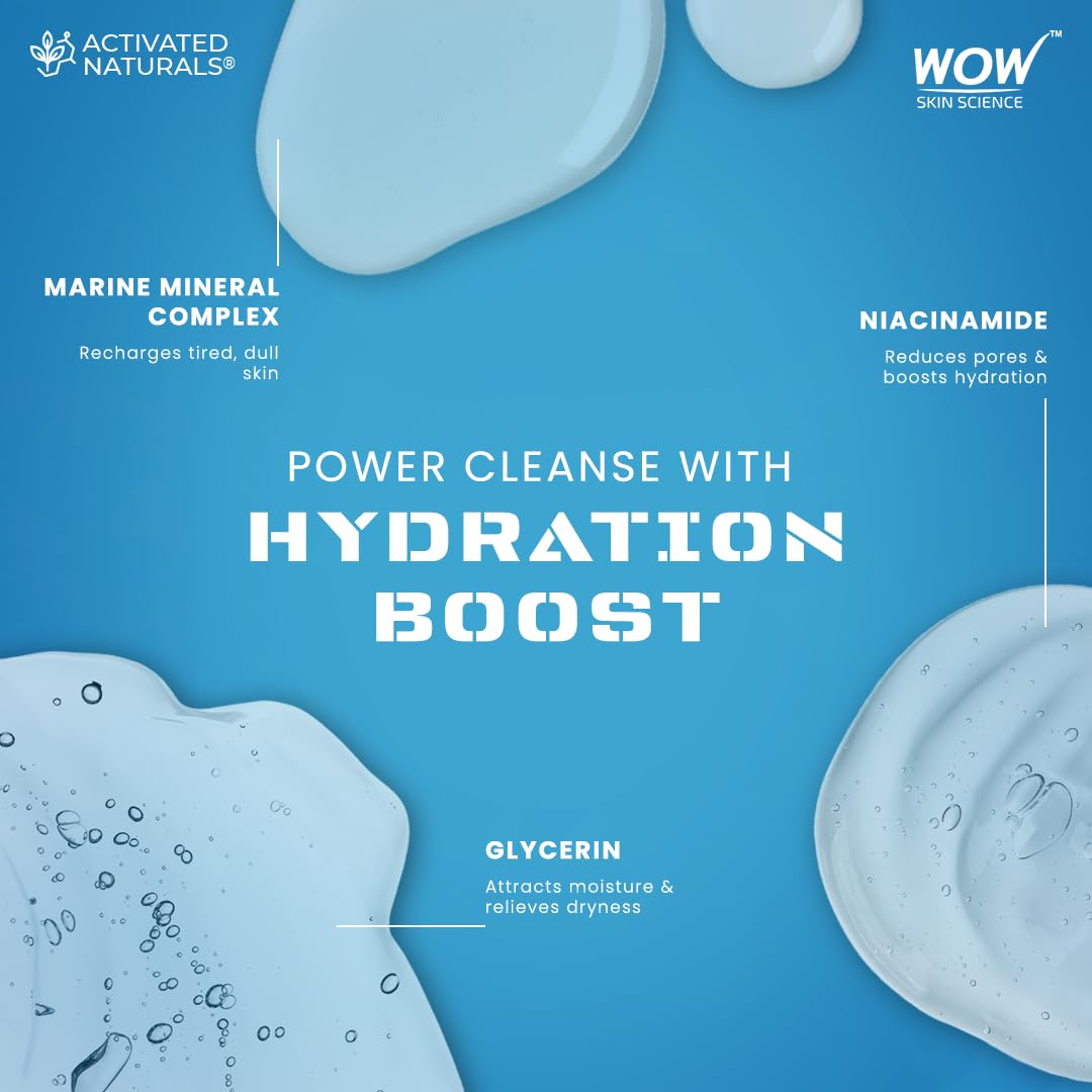 WOW Skin Science Aqua-Banger Face Wash, Hydrating Cleanser with Watermelon Hyaluronic Acid and Omega, 150ml - ingredients pan