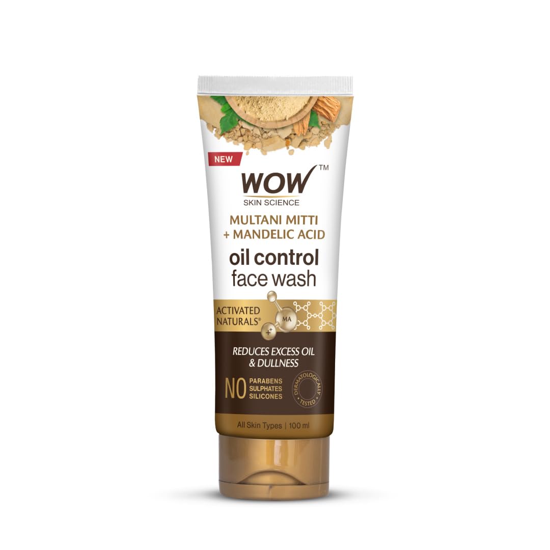WOW Skin Science Multani Mitti Face Wash, 100 ml, Clay Cleanser for All Skin Types, Paraben Free