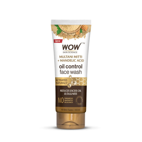 WOW Skin Science Multani Mitti Face Wash, 100 ml, Clay Cleanser for All Skin Types, Paraben Free