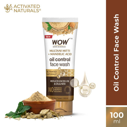 WOW Skin Science Multani Mitti Face Wash, 100 ml, Clay Cleanser for All Skin Types, Paraben Free - back view