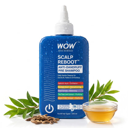 WOW Skin Science Scalp Reboot Pre-Shampoo Scalp Exfoliator, 2% Salicylic Acid with Niacinamide and Tea Tree, 250 ml