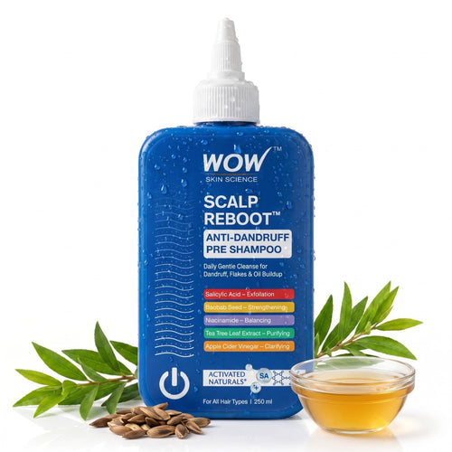 WOW Skin Science Scalp Reboot Pre-Shampoo Scalp Exfoliator, 2% Salicylic Acid with Niacinamide and Tea Tree, 250 ml