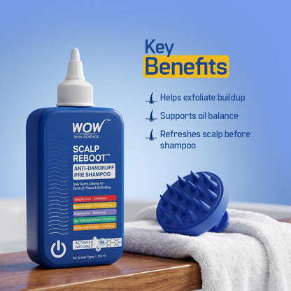 WOW Skin Science Scalp Reboot Pre-Shampoo Scalp Exfoliator, 2% Salicylic Acid with Niacinamide and Tea Tree, 250 ml - back vi