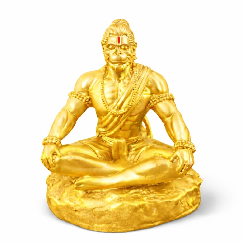 Yadava Bahubali Hanuman Ji Idol Resin Figurine for Dashboard Home Mandir Décor, 200g (10)