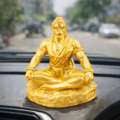 Yadava Bahubali Hanuman Ji Idol Resin Figurine for Dashboard Home Mandir Décor, 200g - front view (11)