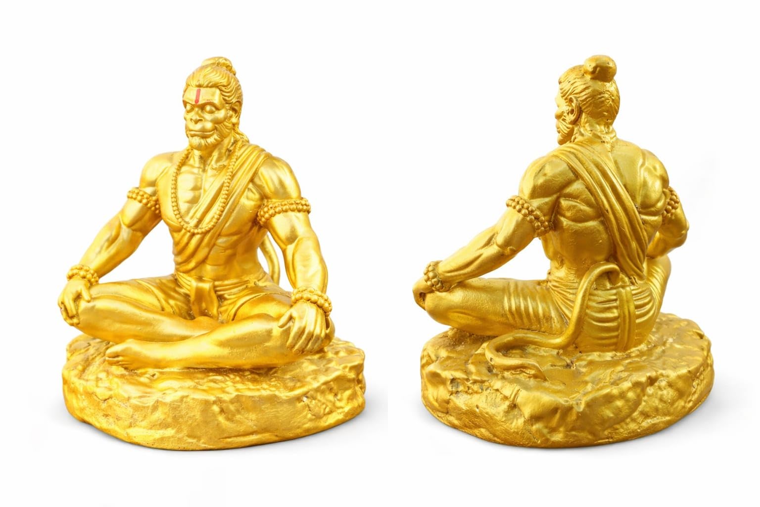 Yadava Bahubali Hanuman Ji Idol Resin Figurine for Dashboard Home Mandir Décor, 200g - close-up detail (16)