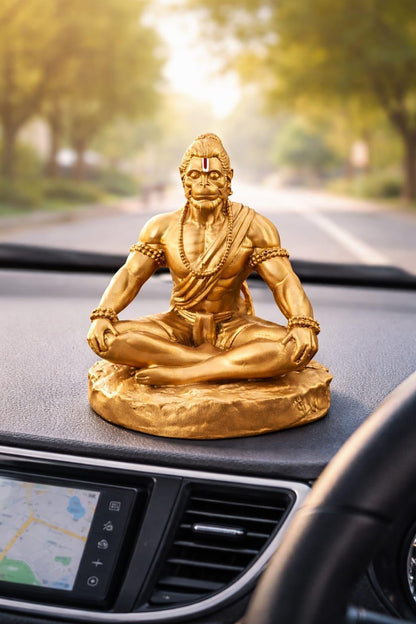 Yadava Bahubali Hanuman Ji Idol Resin Figurine for Dashboard Home Mandir Décor, 200g - front view
