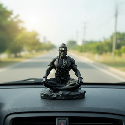 Yadava Bahubali Hanuman Ji Idol Resin Figurine for Dashboard Home Mandir Décor, 200g - front view (20)