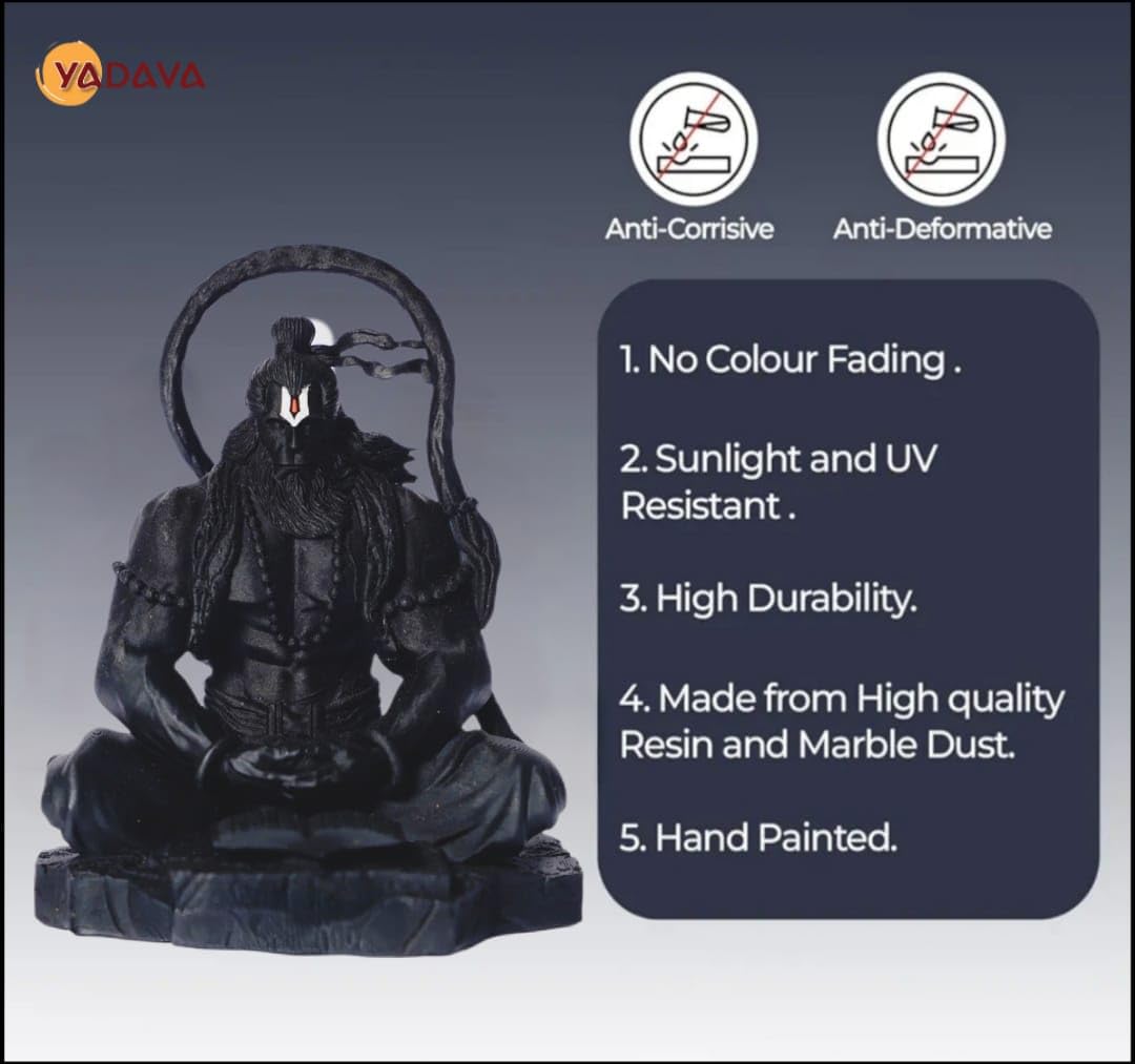 Yadava Bahubali Hanuman Ji Idol Resin Figurine for Dashboard Home Mandir Décor, 200g - in use (32)