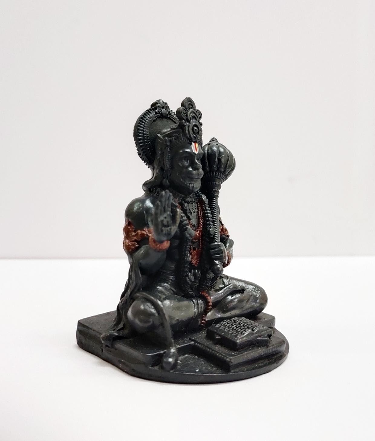 Yadava Bahubali Hanuman Ji Idol Resin Figurine for Dashboard Home Mandir Décor, 200g - front view (34)
