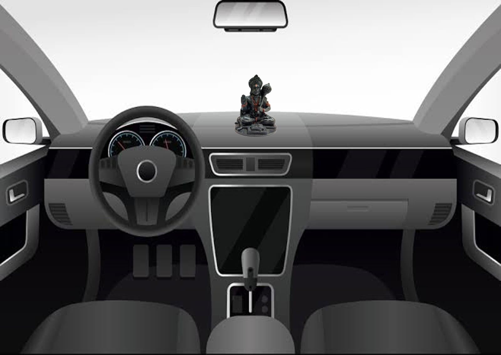 Yadava Bahubali Hanuman Ji Idol Resin Figurine for Dashboard Home Mandir Décor, 200g - label detail (37)