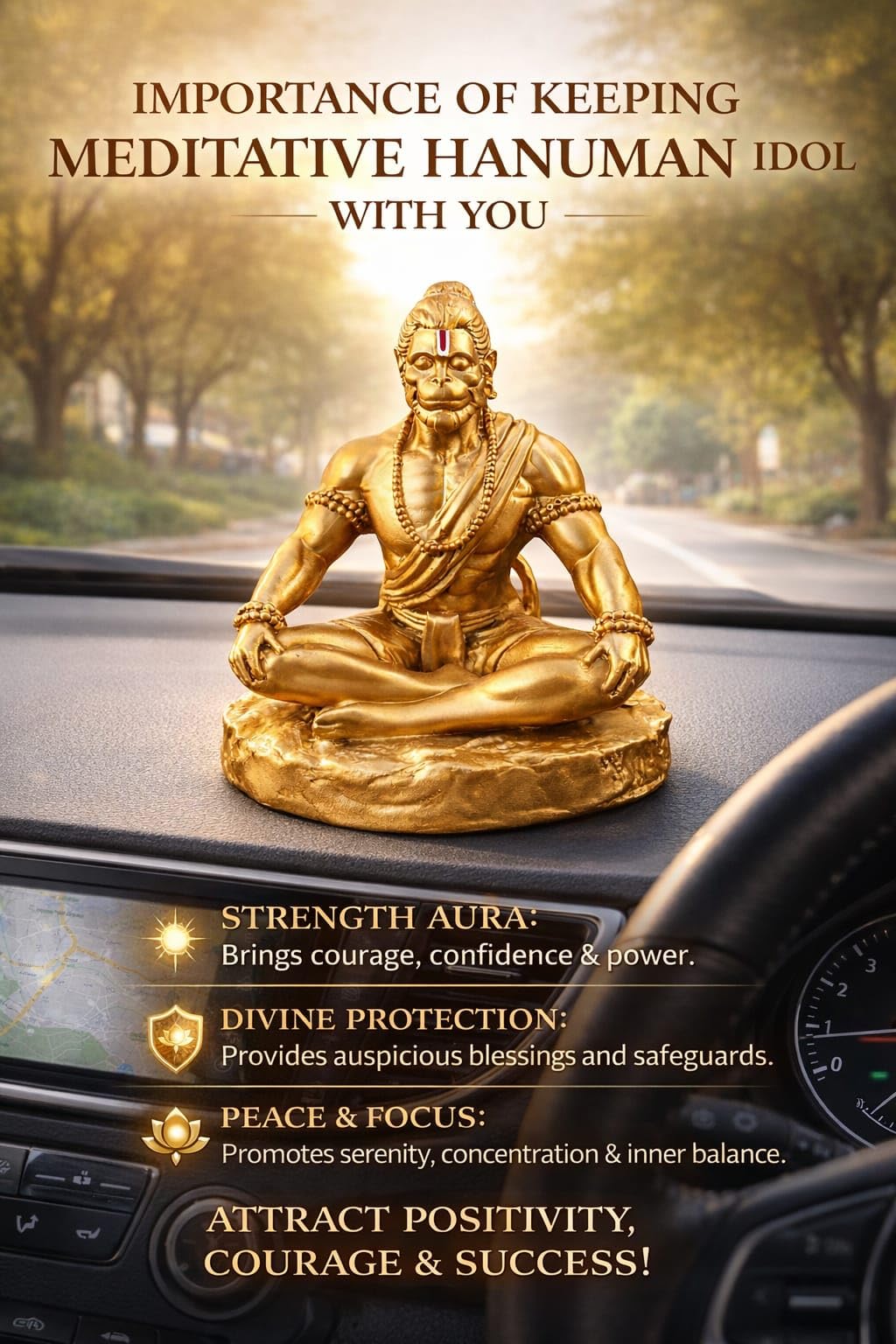 Yadava Bahubali Hanuman Ji Idol Resin Figurine for Dashboard Home Mandir Décor, 200g - packaging