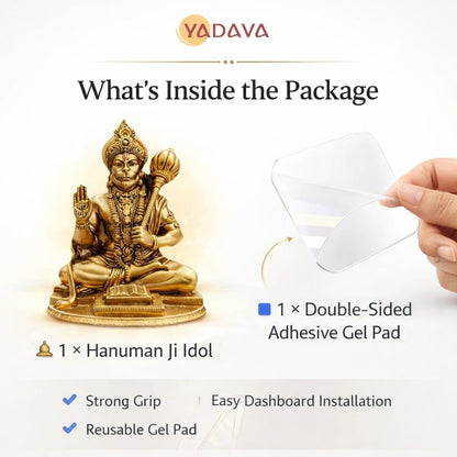 Yadava Bahubali Hanuman Ji Idol Resin Figurine for Dashboard Home Mandir Décor, 200g - back view (47)