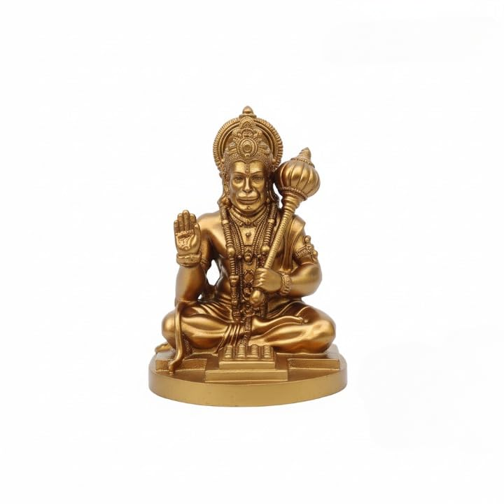 Yadava Bahubali Hanuman Ji Idol Resin Figurine for Dashboard Home Mandir Décor, 200g (53)