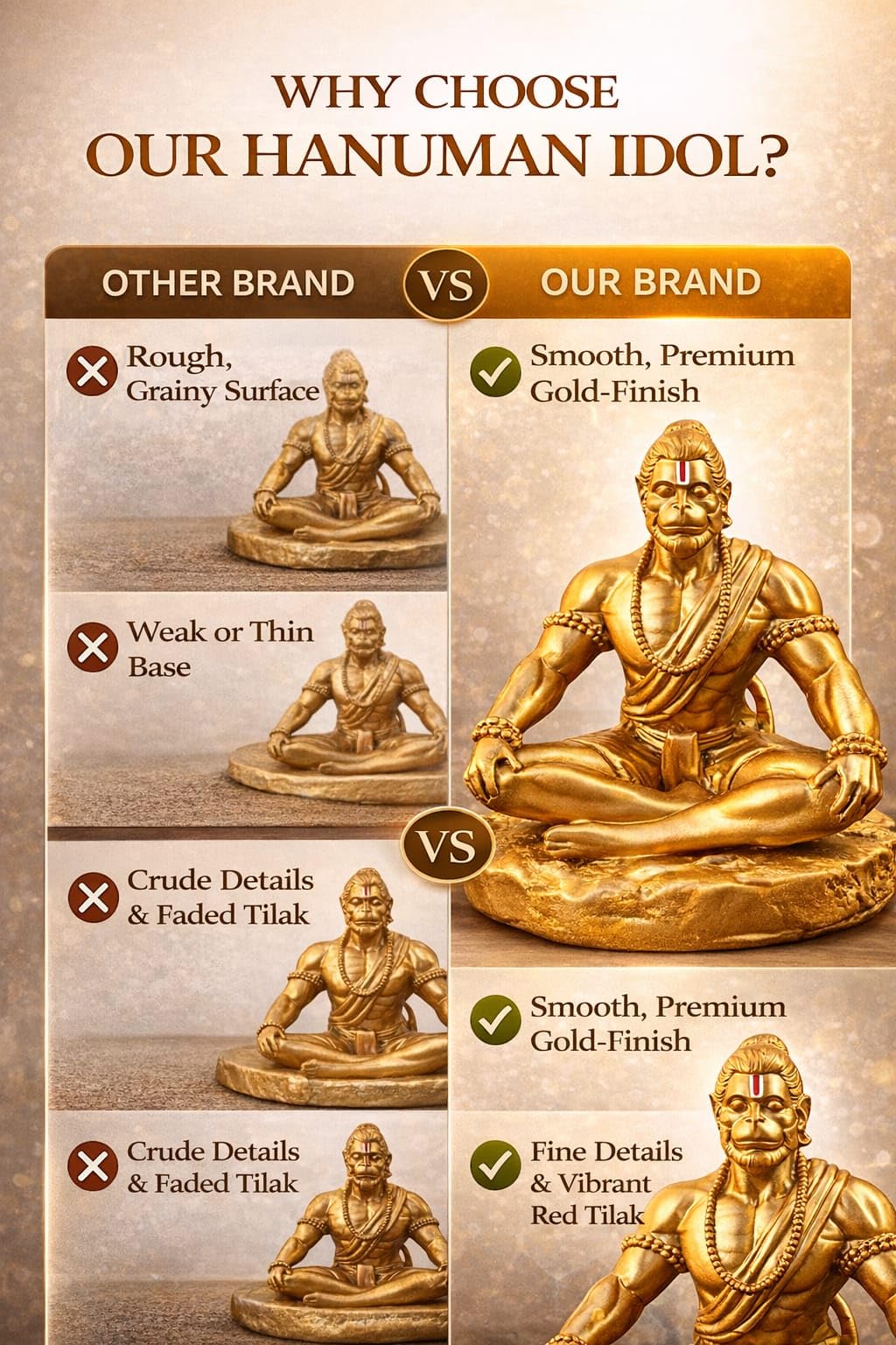 Yadava Bahubali Hanuman Ji Idol Resin Figurine for Dashboard Home Mandir Décor, 200g - in use