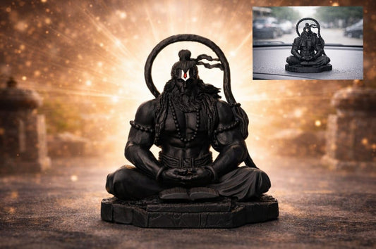 Yadava Hanuman Idol Figurine, Resin with Copper Finish, Medium, Car Dashboard Home Decor