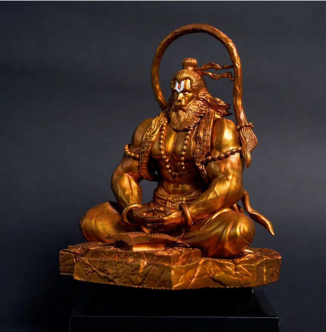 Yadava Hanuman Idol Figurine, Resin with Copper Finish, Medium, Car Dashboard Home Decor - label detail (14)