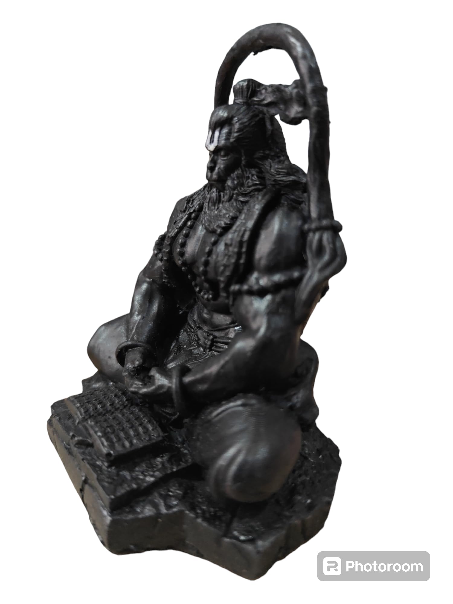 Yadava Hanuman Idol Figurine, Resin with Copper Finish, Medium, Car Dashboard Home Decor - close-up detail
