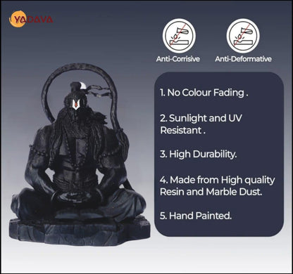Yadava Hanuman Idol Figurine, Resin with Copper Finish, Medium, Car Dashboard Home Decor - size and scale