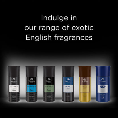 Yardley London Gentleman Range Deo Body Spray Tripack for Men, 150ml Each (Pack of 3) - Classic, Urbane & Royale Fragrances -