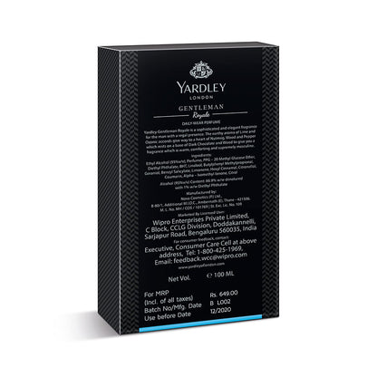 Yardley London Gentleman Royale Perfume for Men 100ml Modern Personal Fragrance - back view