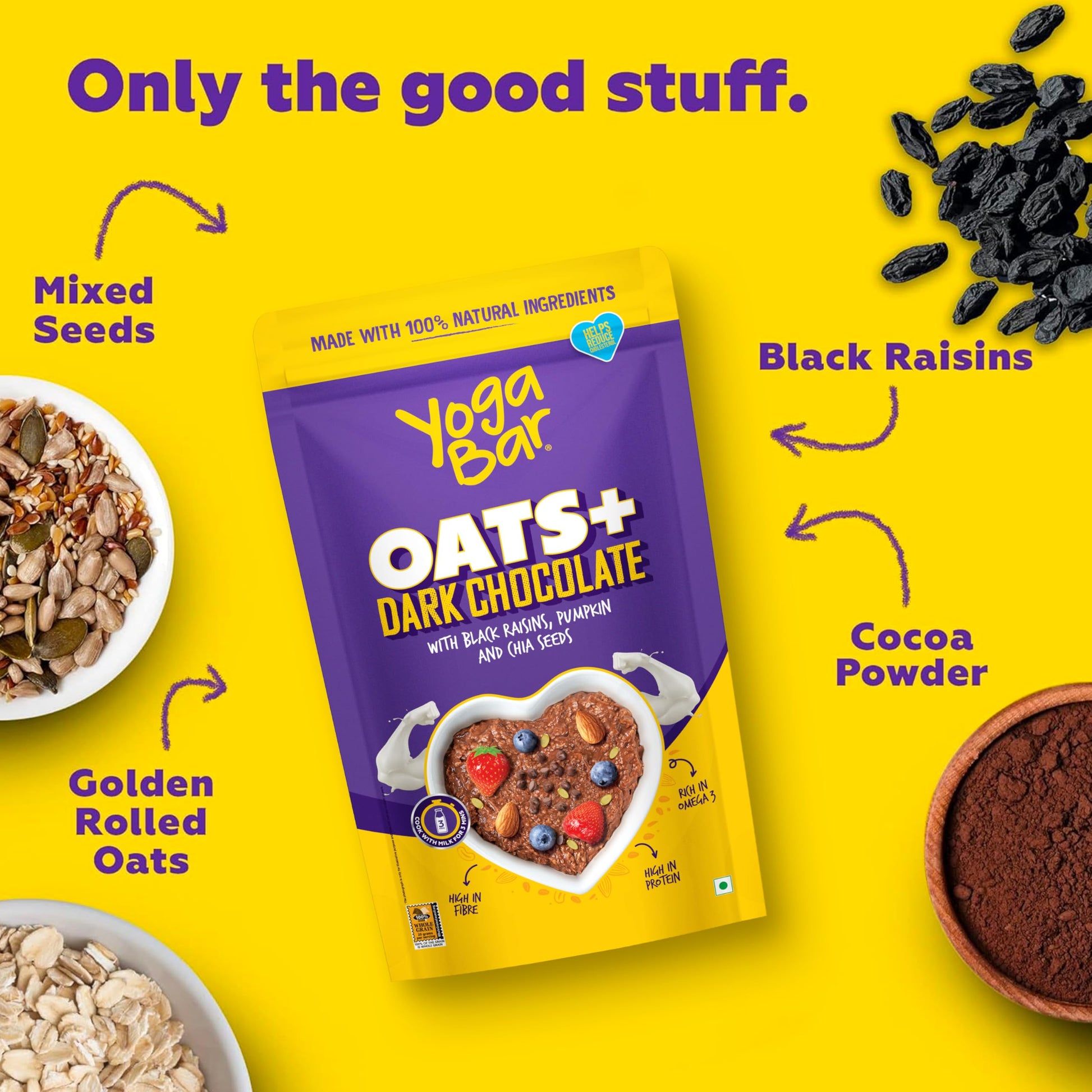 Yogabar Wholegrain Breakfast Muesli - Dark Chocolate and Cranberry, 700g (Super Saver Pack) - packaging (20)