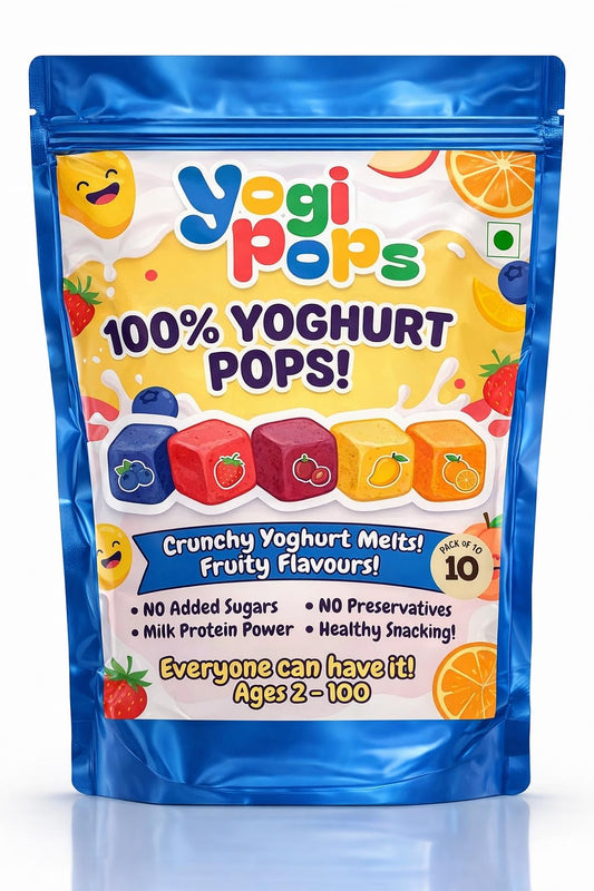 YogiPops – 100% Yoghurt Crunchy Cubes | No Added Sugar | High Milk Protein | Healthy Snack for All Ages | Low Calorie | Whole