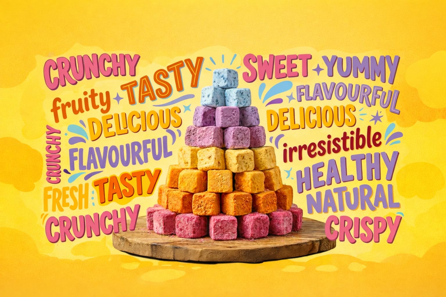 YogiPops – 100% Yoghurt Crunchy Cubes | No Added Sugar | High Milk Protein | Healthy Snack for All Ages | Low Calorie | Whole
