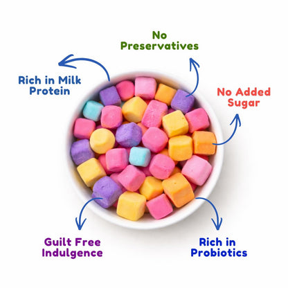 YogiPops – 100% Yoghurt Crunchy Cubes | No Added Sugar | High Milk Protein | Healthy Snack for All Ages | Low Calorie | Whole