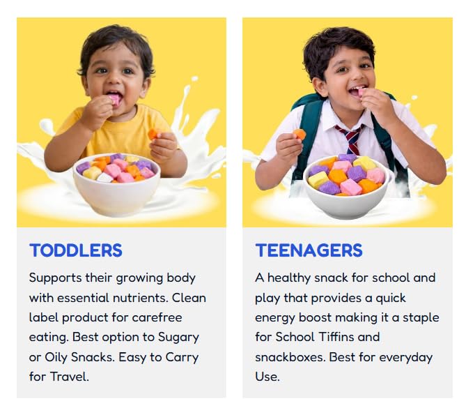 YogiPops – 100% Yoghurt Crunchy Cubes | No Added Sugar | High Milk Protein | Healthy Snack for All Ages | Low Calorie | Whole